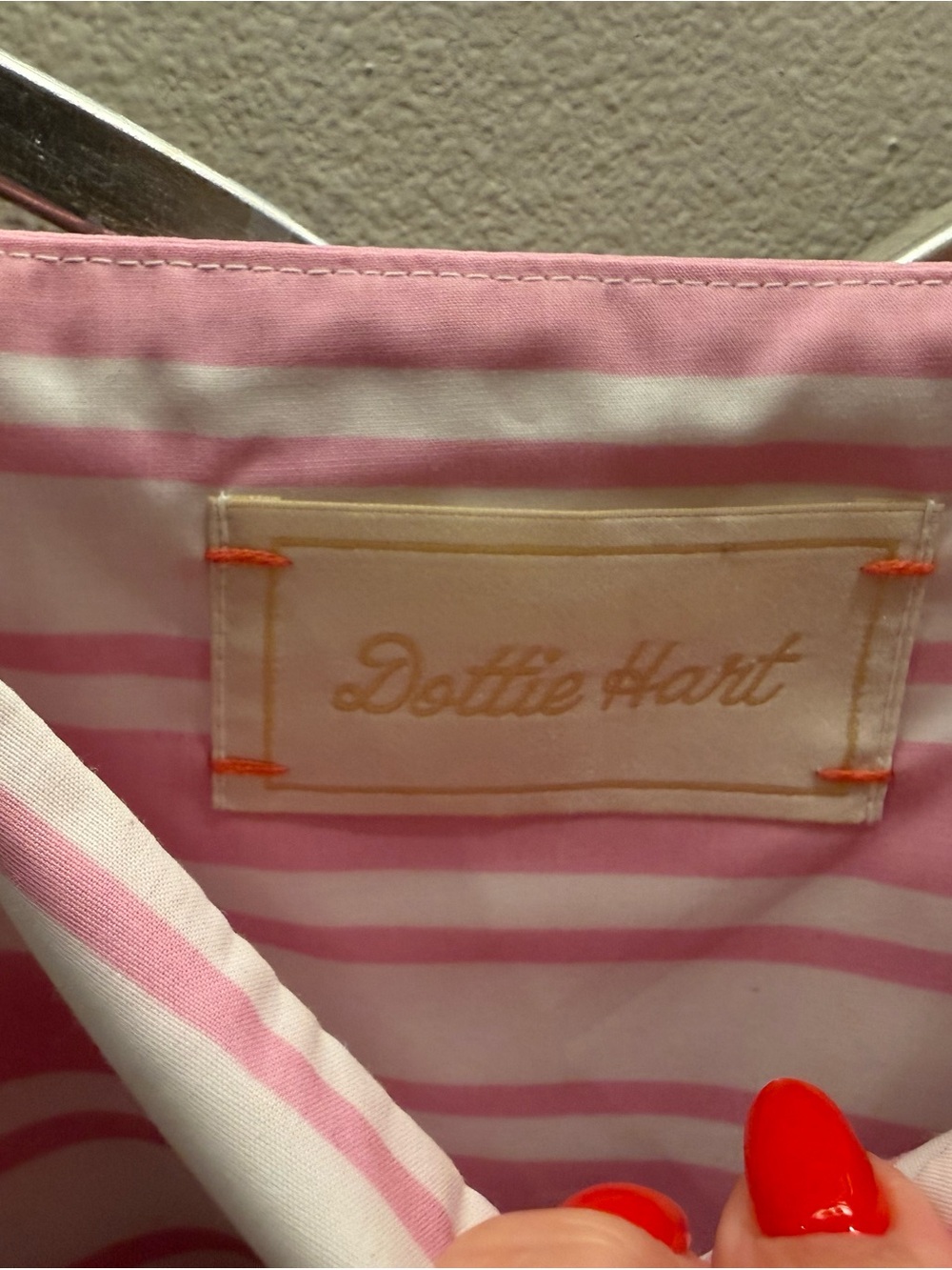 Dottie Hart Pink & White Striped Apron-Style Square-Neck Tank Cropped Blouse S - Picture 4 of 5